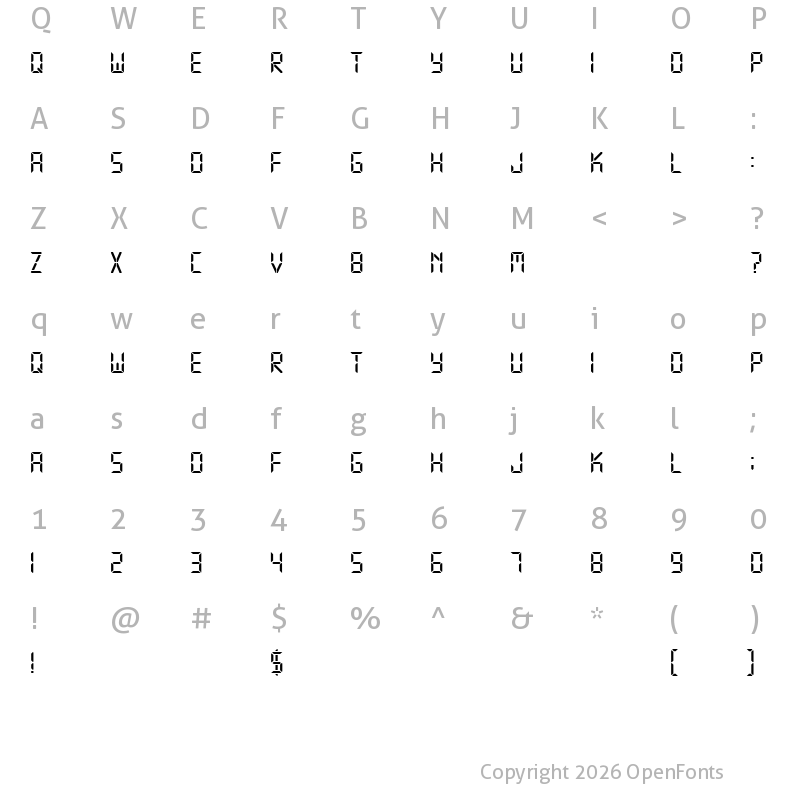 Character Map of Technology Regular