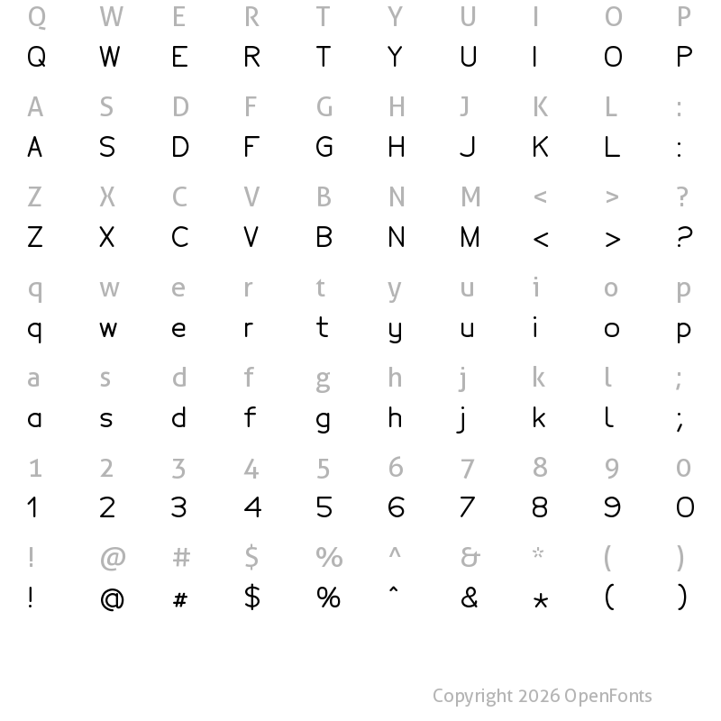 Character Map of Tecnico Grueso
