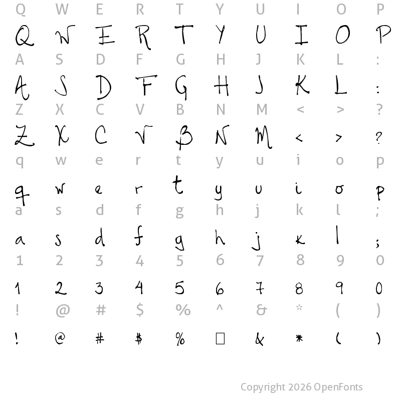 Character Map of Tehzeta Regular