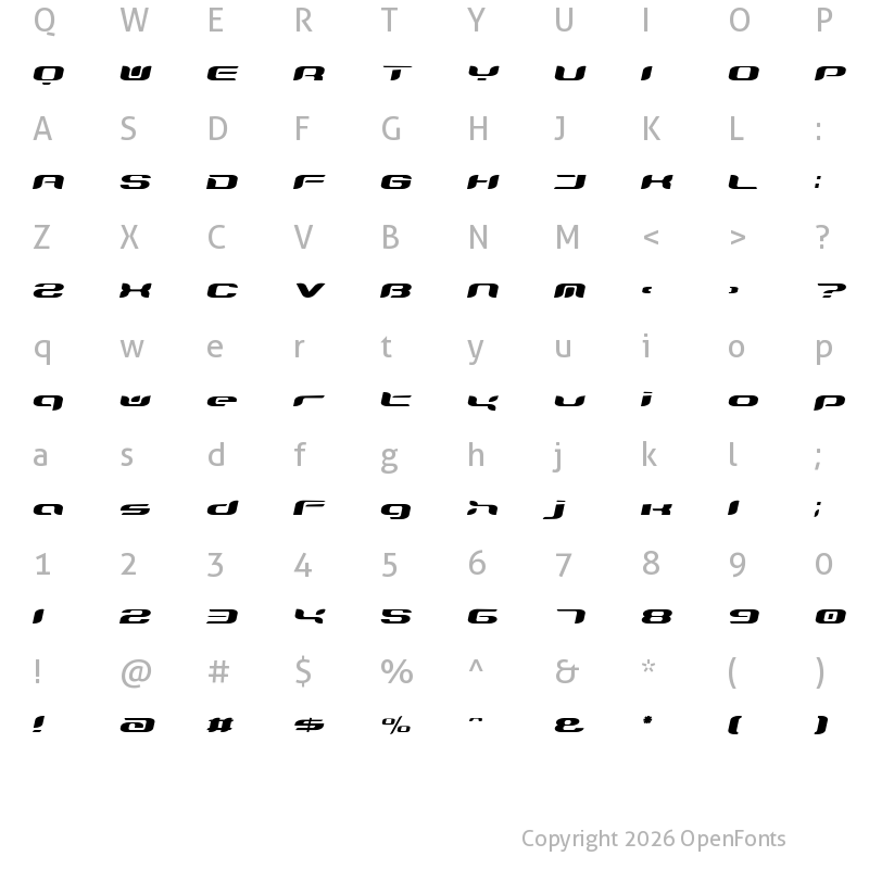 Character Map of TeknikohlRemix01 Oblique
