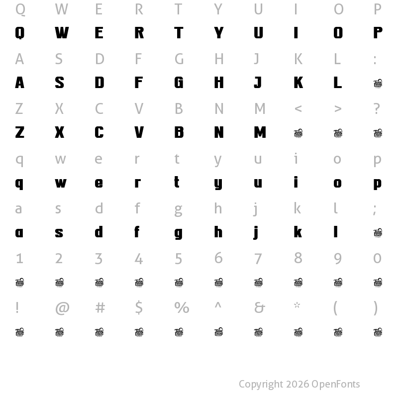 Character Map of TEKROT Regular