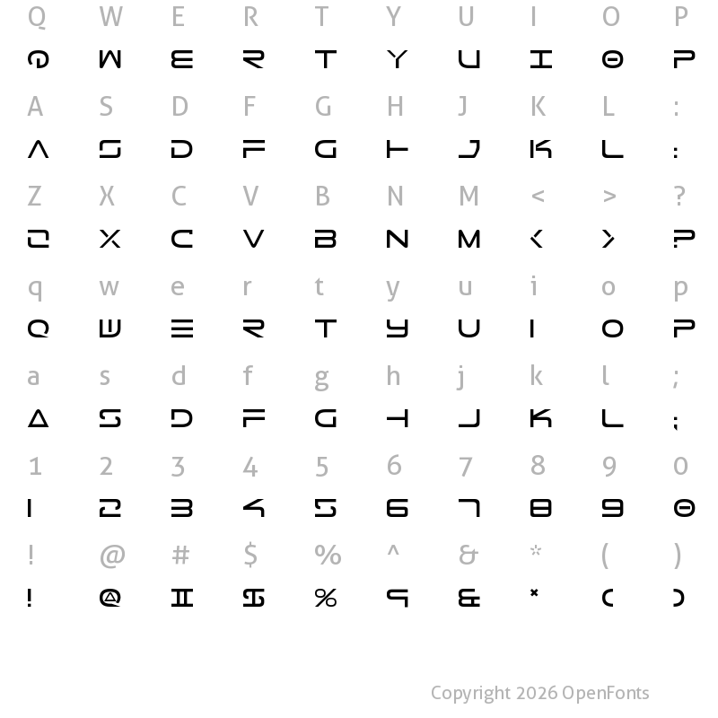 Character Map of Tele-Marines Regular