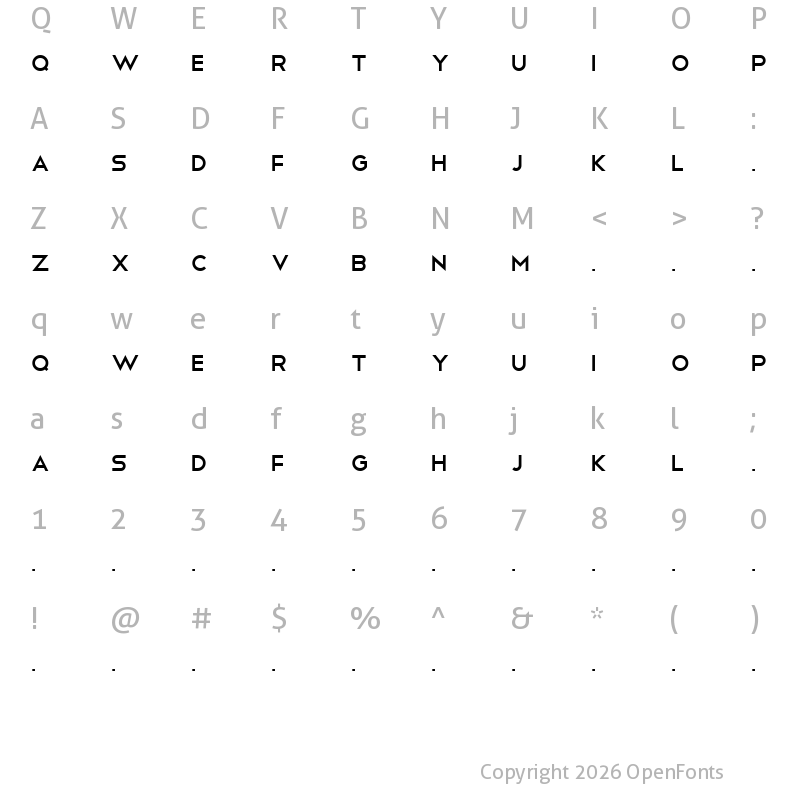 Character Map of Telegrafico Regular