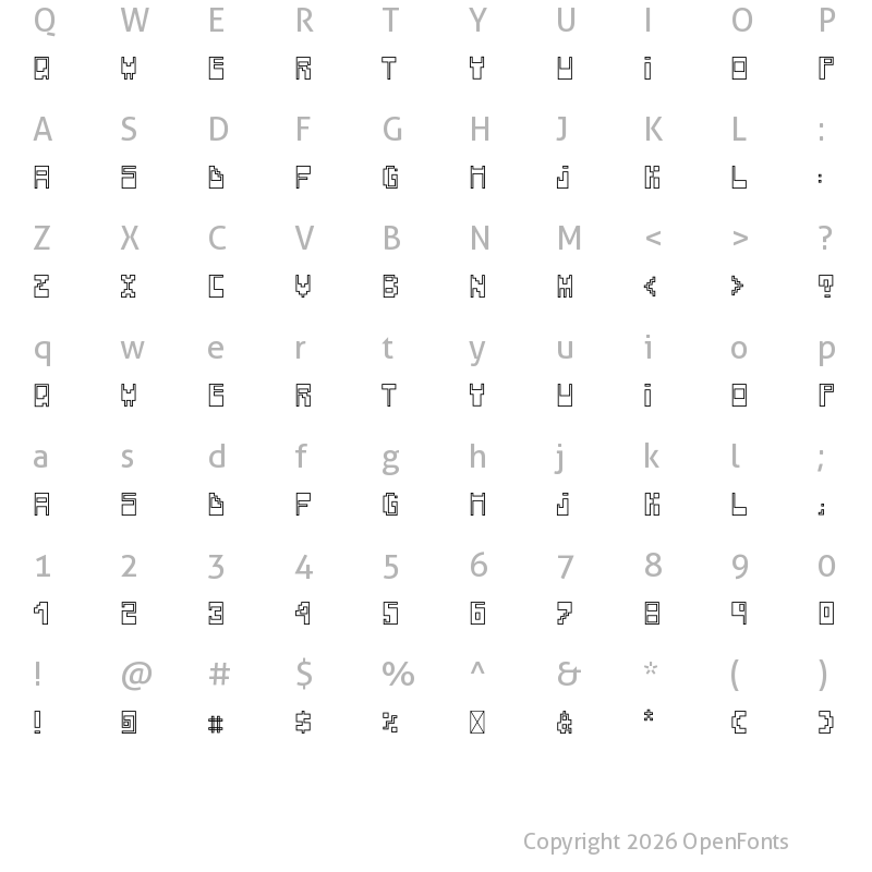 Character Map of Televideo Reverse