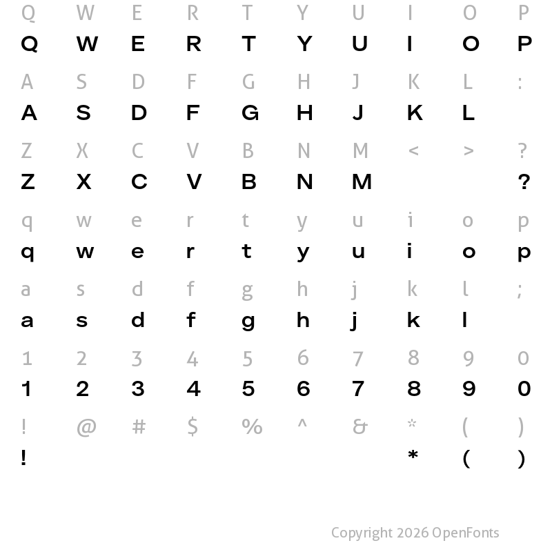 Character Map of Telka Extended TRIAL Medium TRIAL