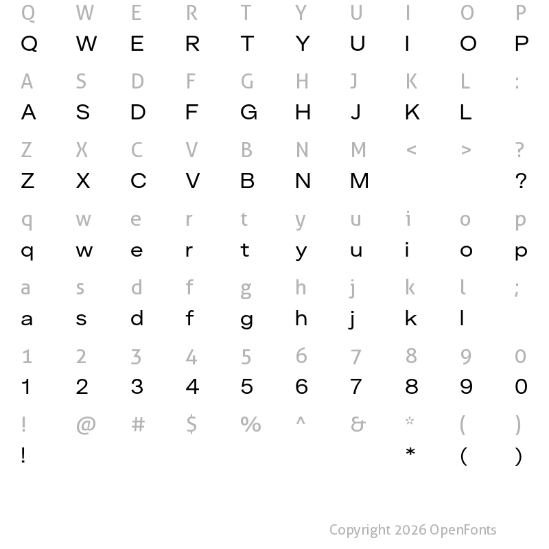 Character Map of Telka Extended TRIAL Regular TRIAL