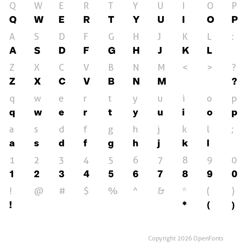 Character Map of Telka TRIAL Bold TRIAL