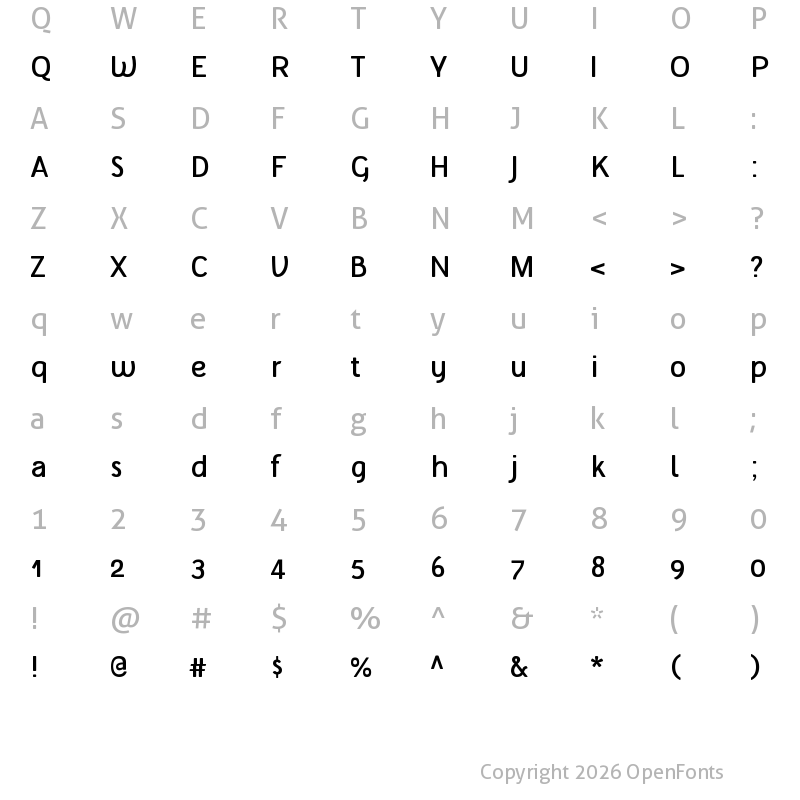 Character Map of Tellural Alt Regular
