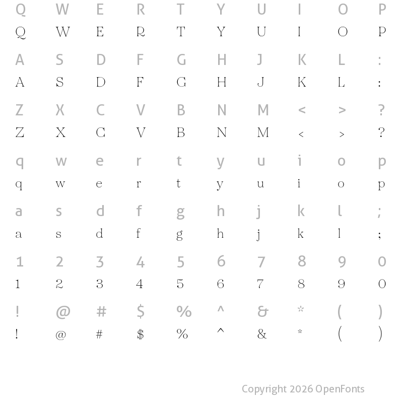 Character Map of Tenez Light