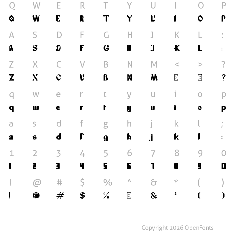 Character Map of TENGGEN Regular