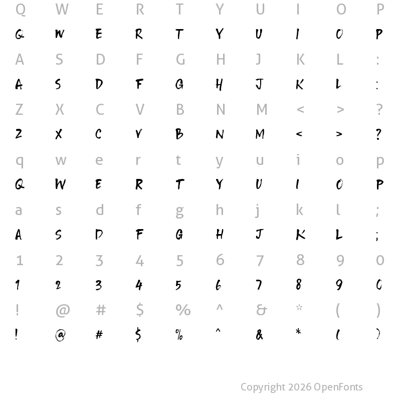 Character Map of Tenterhooks Regular