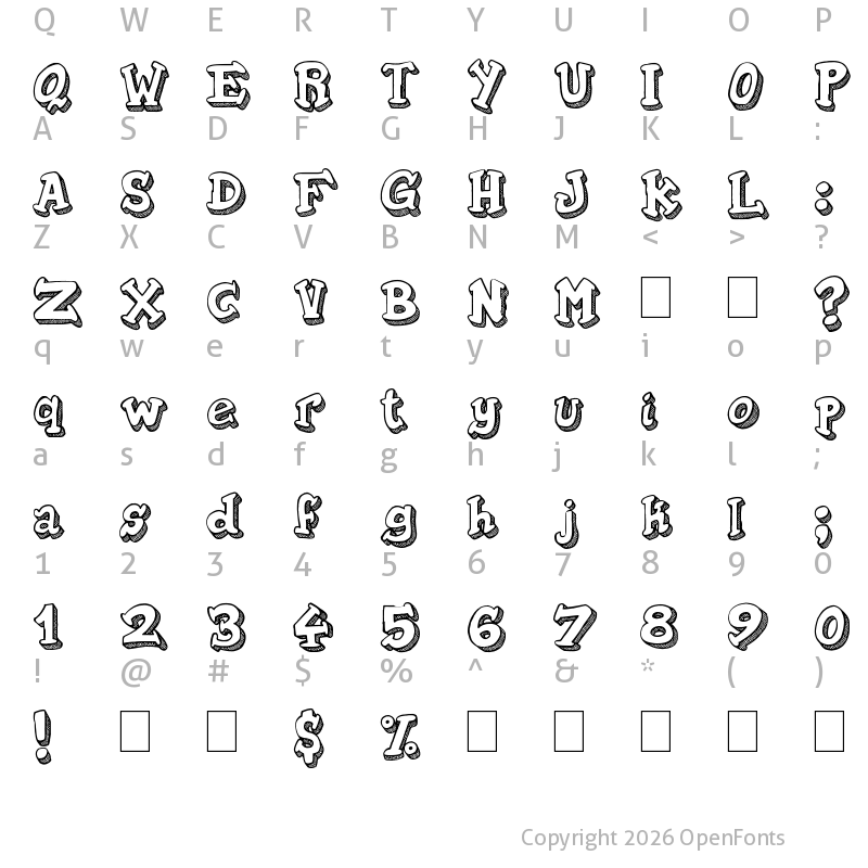 Character Map of Tequilla Sunrise Regular