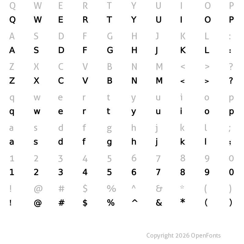 Character Map of Terafik Bold