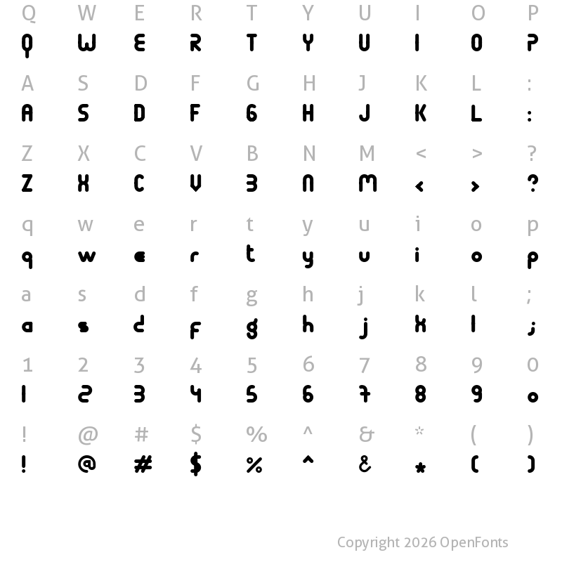 Character Map of Terondaremorena Regular