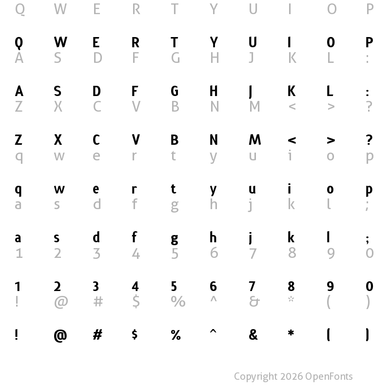 Character Map of Terra Sans Black