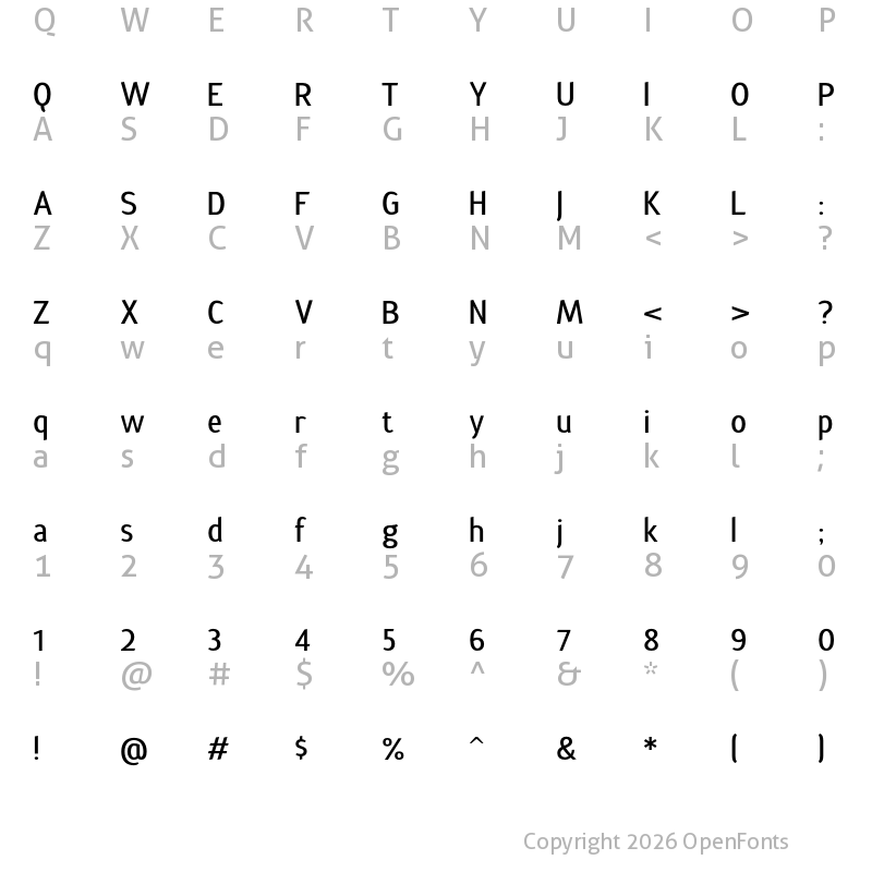 Character Map of Terra Sans SemiBold