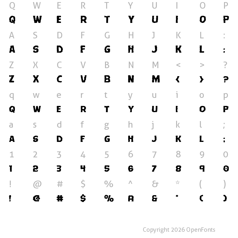 Character Map of Terror Babble Expanded Expanded