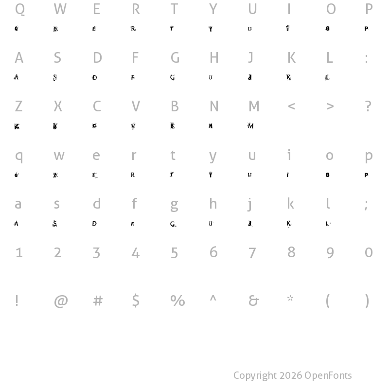 Character Map of Terror2005 Regular