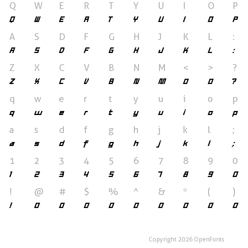 Character Map of TEX WORK Regular