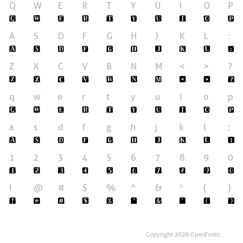Character Map of Textalk Regular