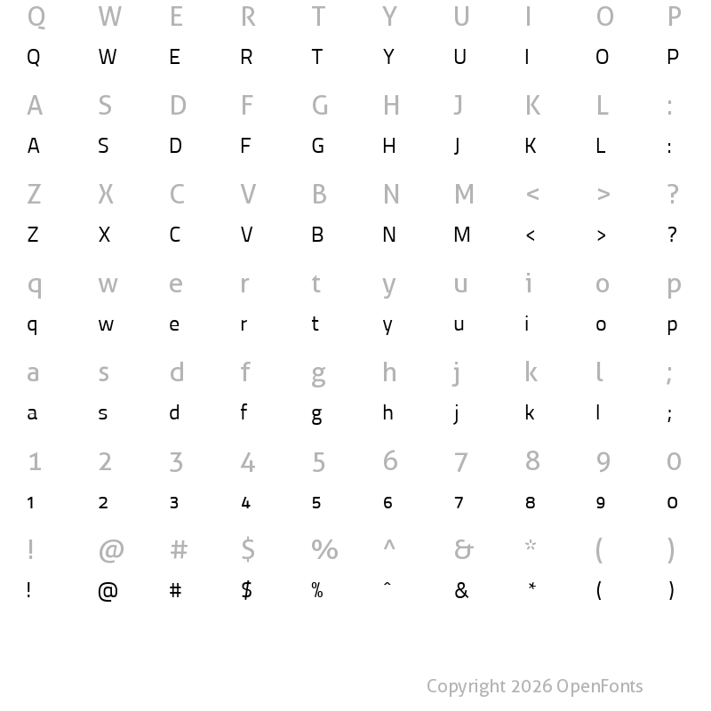 Character Map of Thaitillium improved 400 2 Regular