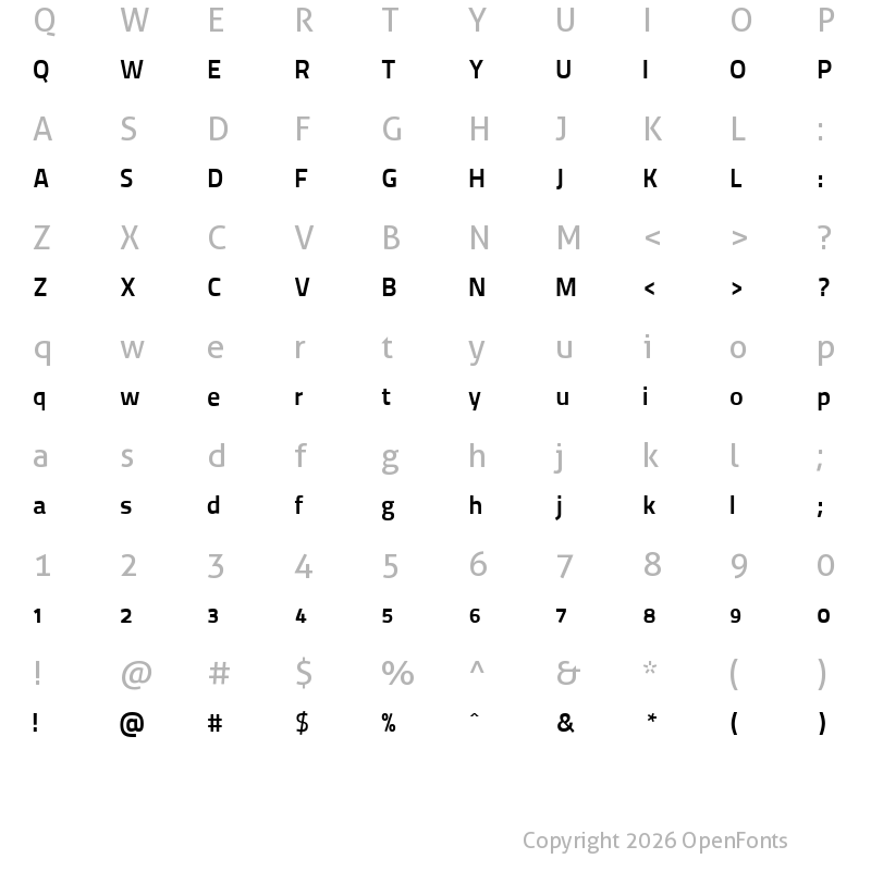 Character Map of Thaitillium improved 800 ExtraBold