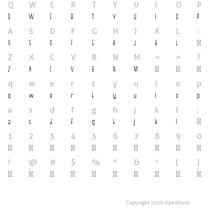 Character Map of Thalassophobia-Demo Regular