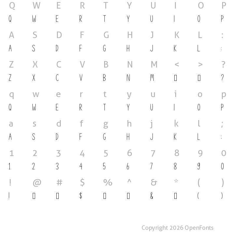 Character Map of Thanks Farmhouse Regular