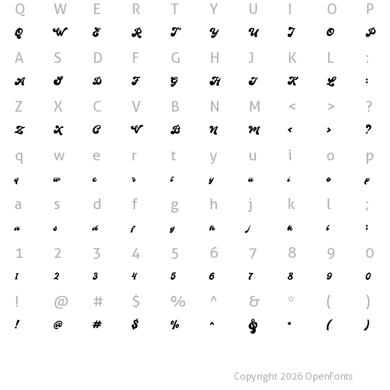 Character Map of The Auratype DEMO Regular