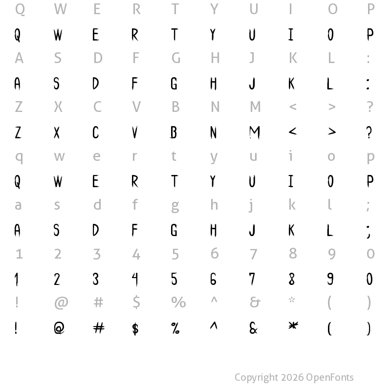 Character Map of The Bad Times St Regular