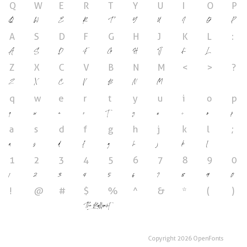 Character Map of The Ballpoint Regular