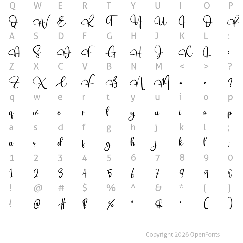 Character Map of The Beach Regular
