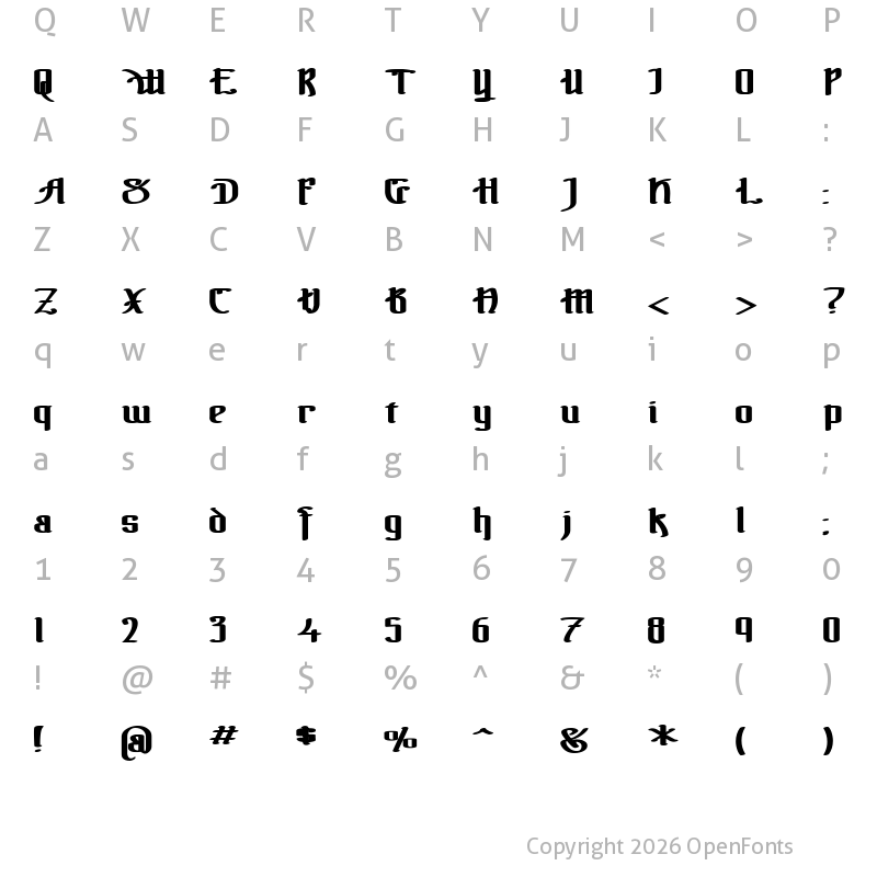 Character Map of !The Black Bloc Bold