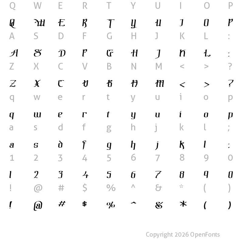 Character Map of !The Black Bloc Italic
