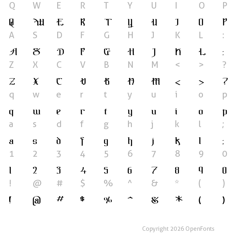 Character Map of !The Black Bloc Regular