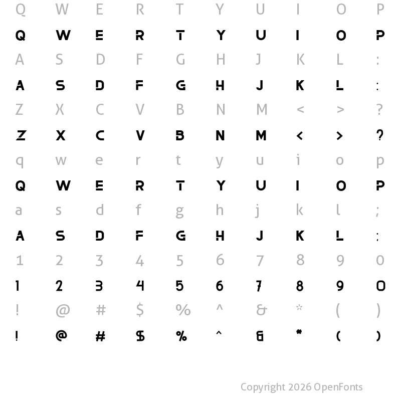 Character Map of The Blast Regular