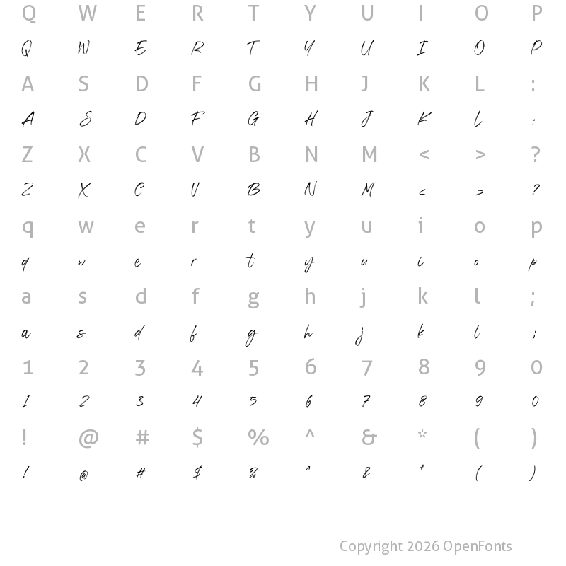 Character Map of The Brands Quest Regular