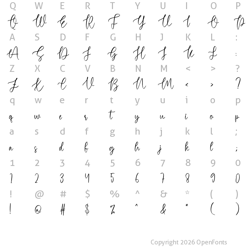Character Map of The Breathe Regular