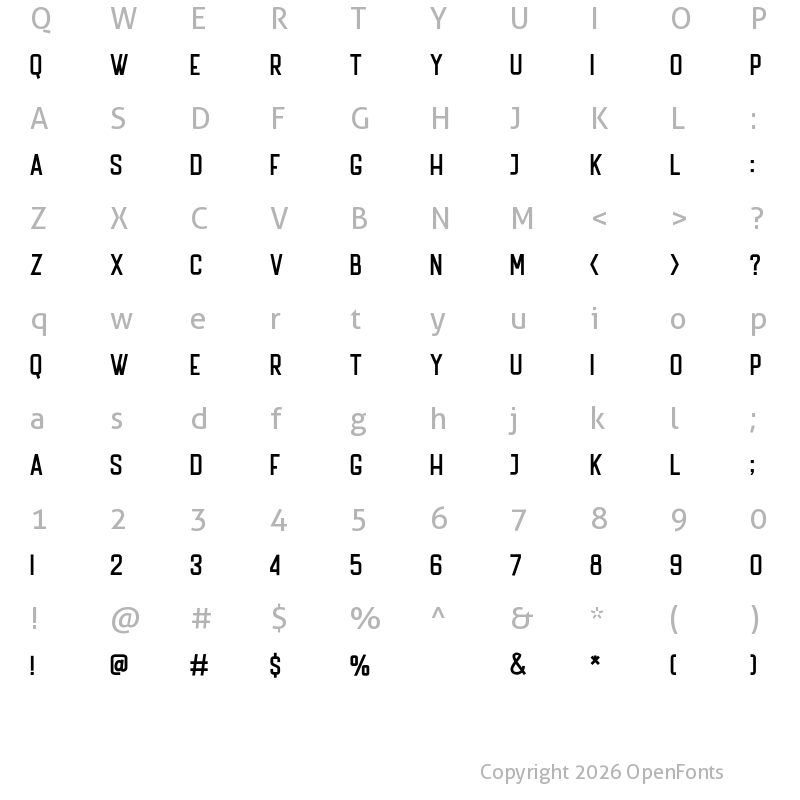 Character Map of The Bredan Sans Regular