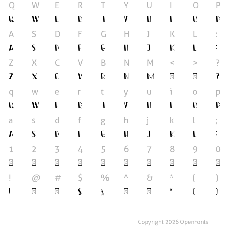 Character Map of The Carstenz Regular