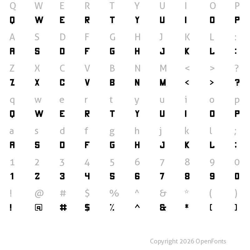 Character Map of THE CHAMP Regular