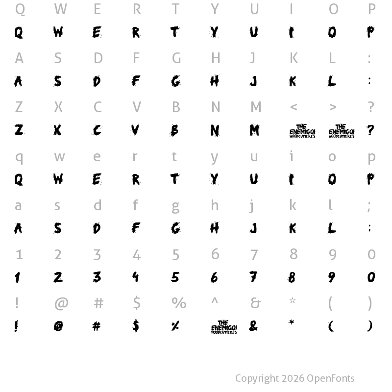 Character Map of the enemigo Regular