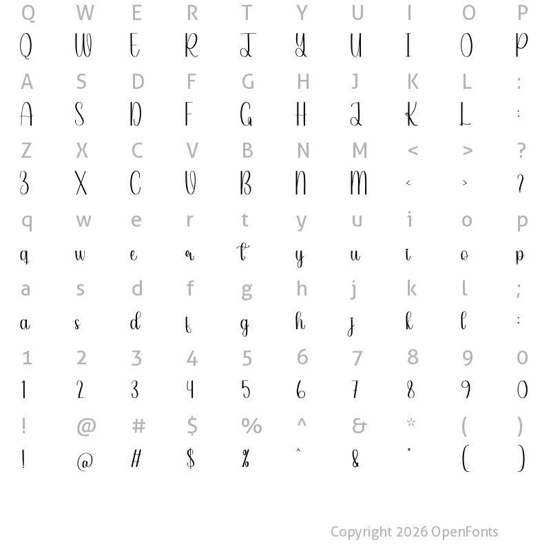 Character Map of The Farmhouse Regular