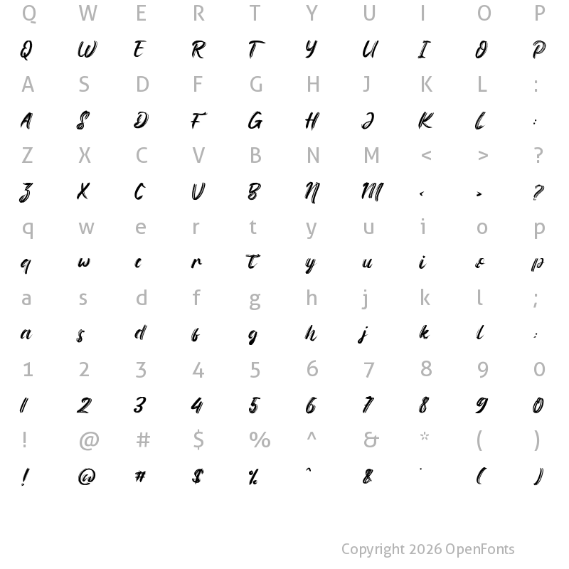Character Map of The Flybirds Regular