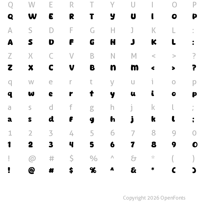 Character Map of The Fruit Star Regular