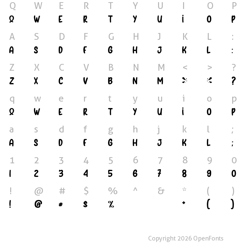 Character Map of <The Golden Pussy> Regular