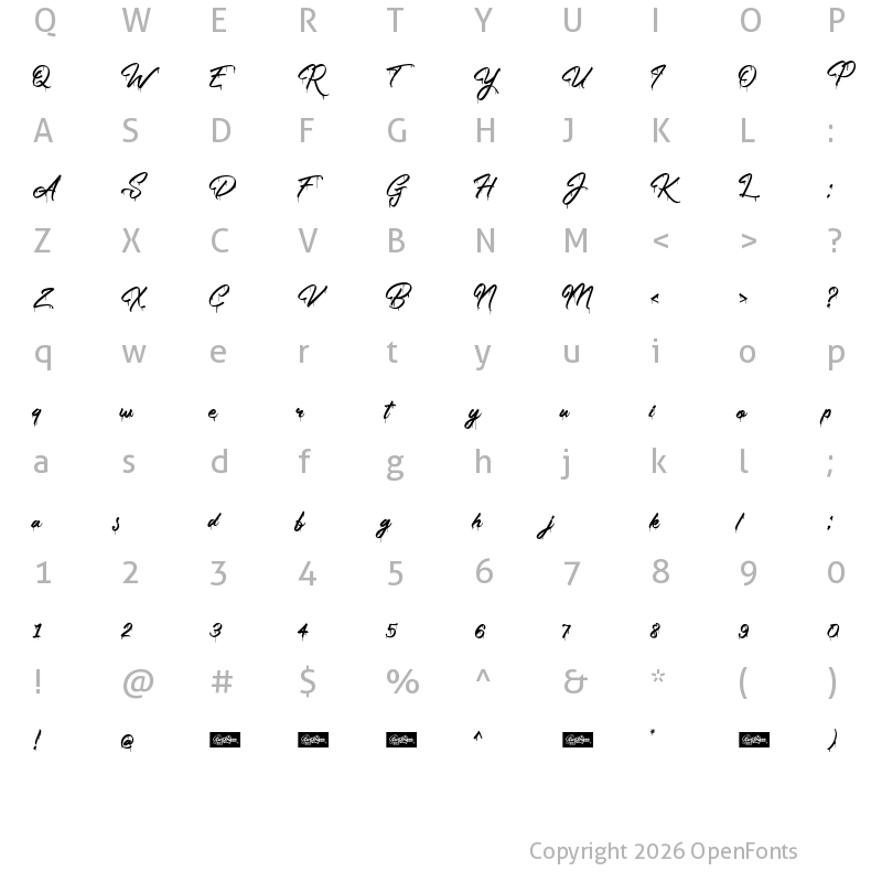 Character Map of The Gunslinger Waterdrop Regular