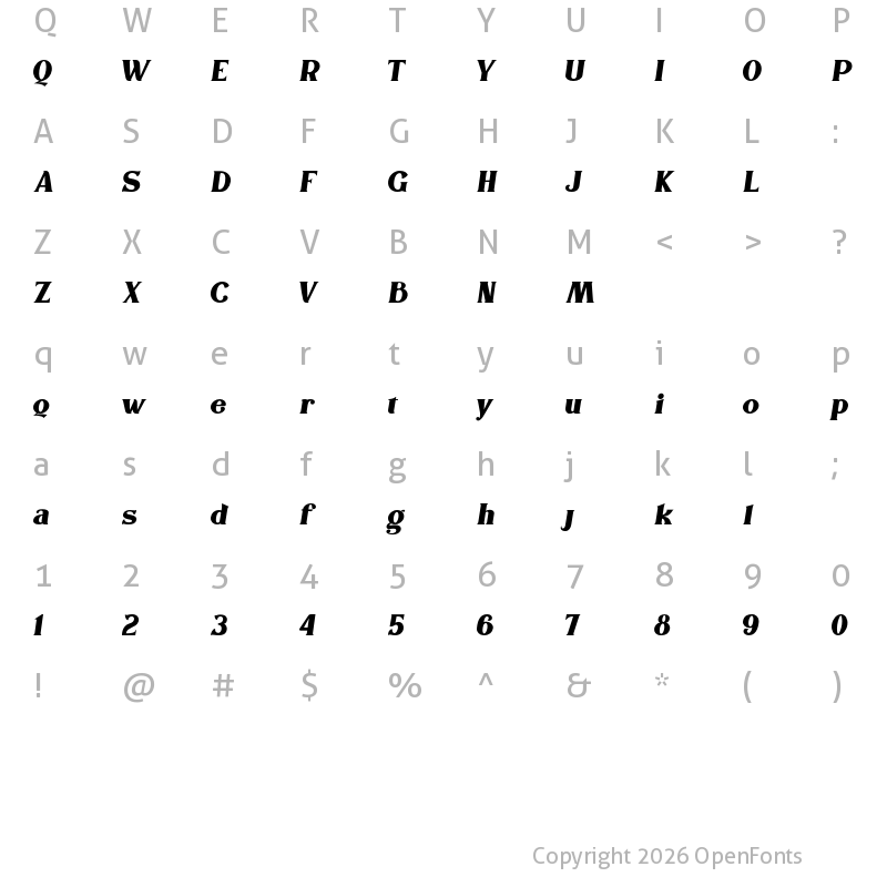 Character Map of The Houls Regular