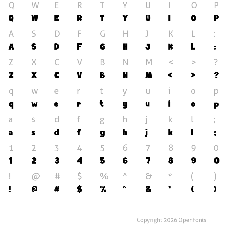 Character Map of The Hound Regular