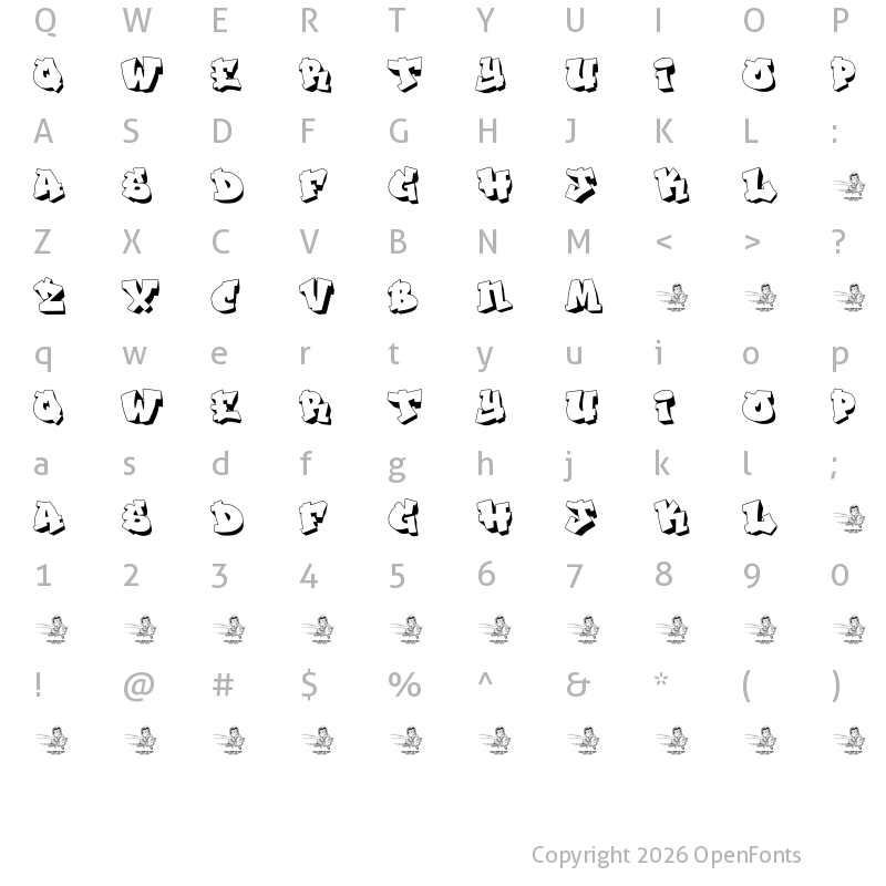 Character Map of THE JACATRA Regular